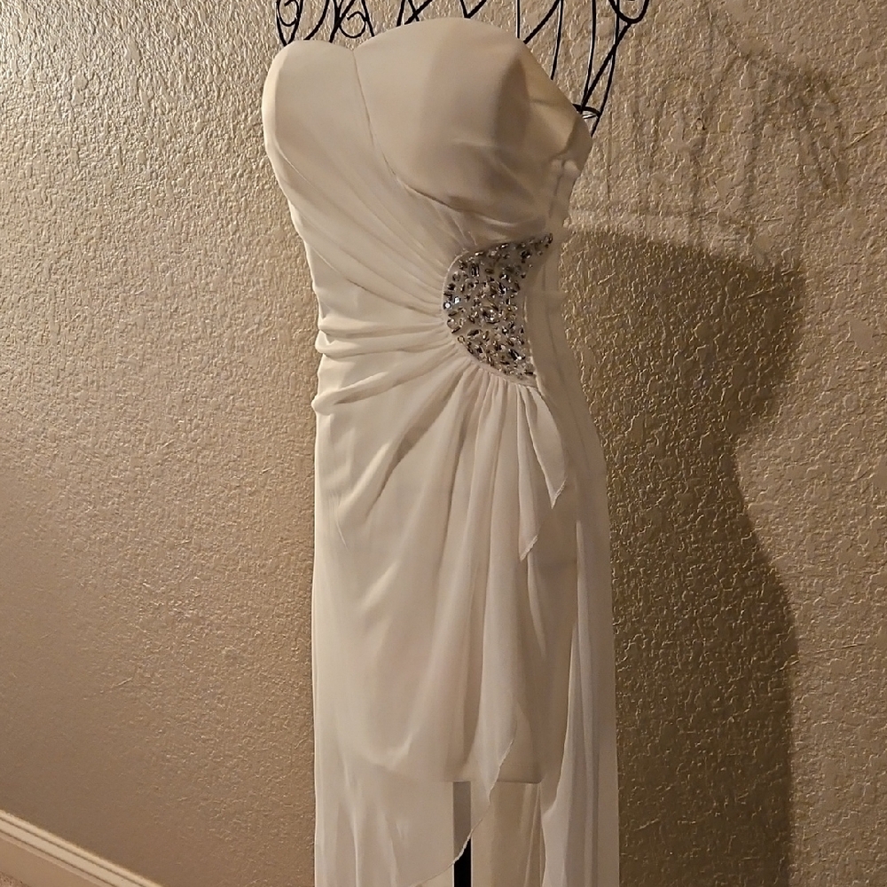 Ruby Rox Strapless White Dress With Embellished D… - image 6